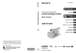 Sony Handycam HDR-FX1000: Chat IA & Téléchargement PDF