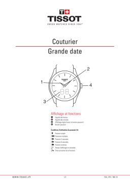 Tissot Couturier Grande date Manuel utilisateur