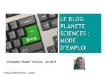 Plan&egrave;te Sciences Blog Manuel utilisateur