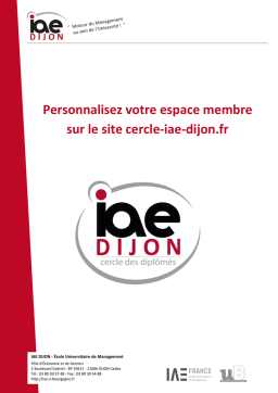 IAE DIJON Espace membre Manuel utilisateur