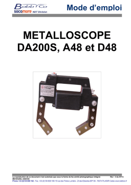Babb Co DA200S, A48, D48 Metalloscope: AI Chat & PDF
