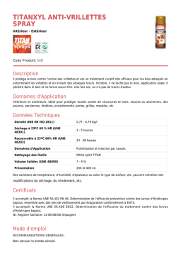 TITAN S4D Anti-vrillettes: Chat IA & Téléchargement PDF