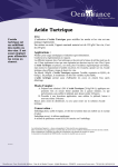 Acide Tartrique : Fiche technique | AI Chat &amp; PDF Access