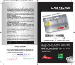 Camping Cheque Silver Card Manuel utilisateur