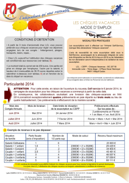 LCL Chèques Vacances Mode d'emploi