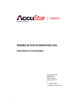 AccuStar Test du Radon dans l'Eau Manuel utilisateur