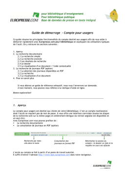 Europresse: Guide de démarrage avec IA et PDF