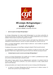 CGT mi-temps th&eacute;rapeutique Mode d'emploi