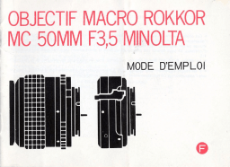 Minolta MC 50mm F3.5: Chat IA et PDF à Télécharger