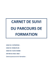 Clustria Carnet de suivi de formation Manuel utilisateur