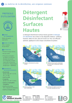 Fisher Bioblock Scientific Détergent Désinfectant Surfaces Hautes Mode d'emploi