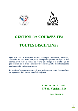 Mode d'emploi Gestion Courses FFS | AI Chat & PDF