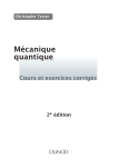 M&eacute;canique Quantique : Cours et exercices corrig&eacute;s | AI Chat &amp; PDF Download