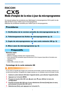 Ricoh CX5 Mode d'emploi: Chat IA & Téléchargement PDF
