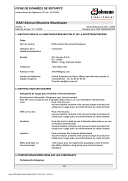 SC Johnson Aérosol Mouches Moustiques Manuel utilisateur