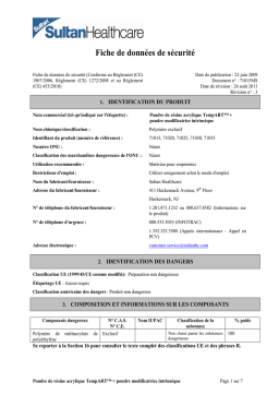 Sultan Healthcare TempART™ Poudre modificatrice intrinsèque Manuel utilisateur