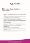 LA LITTORALE Bitartrate de potassium Manuel utilisateur