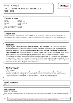 LESCOT -37°C WSS-M97B44-D et GMW 3240 Manuel utilisateur