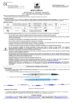 INTEGRAL PROCESS manche d'électrochirurgie monopolaire Manuel utilisateur