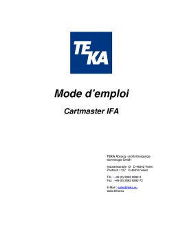 TEKA Cartmaster IFA Mode d'emploi + AI Chat