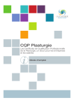 LA PLASTURGIE CQP Plasturgie Manuel utilisateur