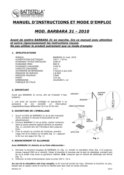 battistella BARBARA 31 Manuel utilisateur