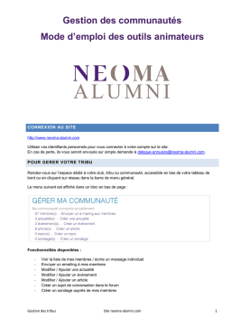 NEOMA ALUMNI Gestion de communauté Manuel utilisateur