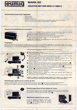 Eumig MARK 60 Manuel d'Utilisation | Chat IA & PDF