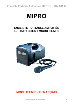 MIPRO MA-101 C Manuel d'utilisation | AI Chat & PDF
