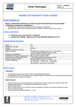 Résine d’étanchéité tous fluides: Fiche technique | AI Chat & PDF Download