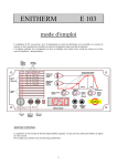 Enitherm E 103 Manuel utilisateur