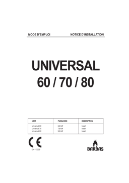 barbas Universal 70 Manuel utilisateur