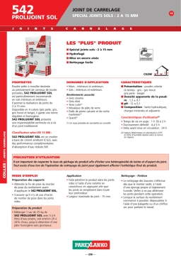 PAREXLANKO 542 PROLIJOINT SOL Manuel utilisateur