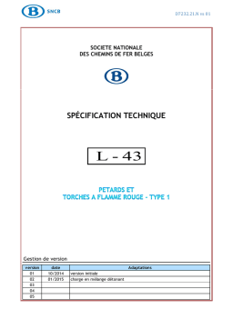 Spécifications Techniques SNCB Pétards/Torches | PDF+IA
