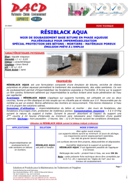 DACD RÉSIBLACK AQUA Manuel utilisateur