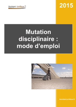 Assistant-Juridique Mutation disciplinaire Manuel utilisateur