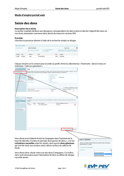 Saisie des dons PEV: Mode d'emploi | AI Chat & PDF