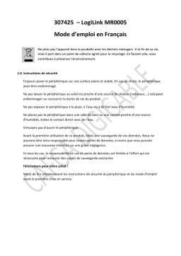 LogiLink MR0005 Mode d'emploi | AI Chat & PDF