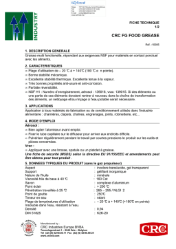 CRC FG FOOD GREASE Manuel utilisateur