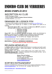 Enduro Club de Verri&egrave;res: Inscription et Licence FFM | AI Chat &amp; PDF Download