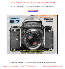 Asahi Pentax 6x7: Manuel d'utilisation + Chat IA & PDF