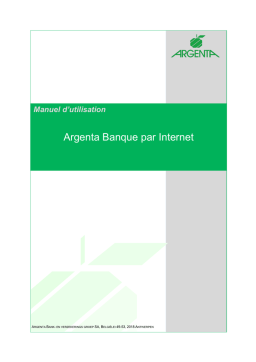 argenta Banque par Internet Manuel utilisateur