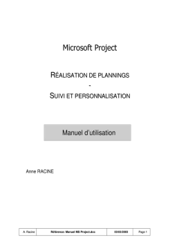 Microsoft MS Project Manuel utilisateur