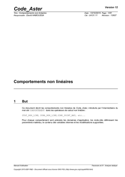 Code_Aster: Comportements Non Linéaires | AI Chat & PDF Download