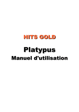 Hits Gold Platypus Manuel utilisateur