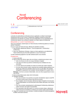 Novell Conferencing Guide de démarrage rapide