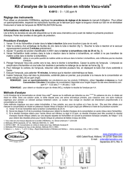 CHEMetrics Vacu-vials K-6913 Manuel utilisateur