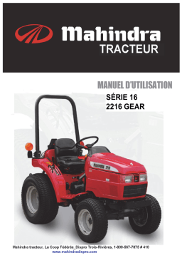 Mahindra 2216 Gear Manuel d'utilisation + IA