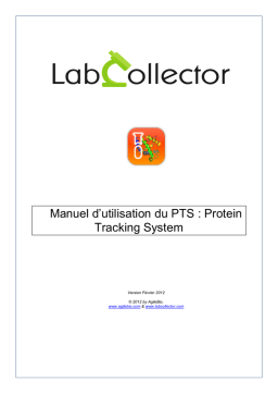 AGILEBIO Protein Tracking System Manuel utilisateur