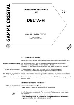 DELTA-H GAMME CRISTAL DELTA-H Manuel utilisateur